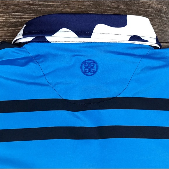 G/Force Mens Performance Tech Modern Spread Collar Stripe Polo Golf Sport Shirt - Picture 5 of 7